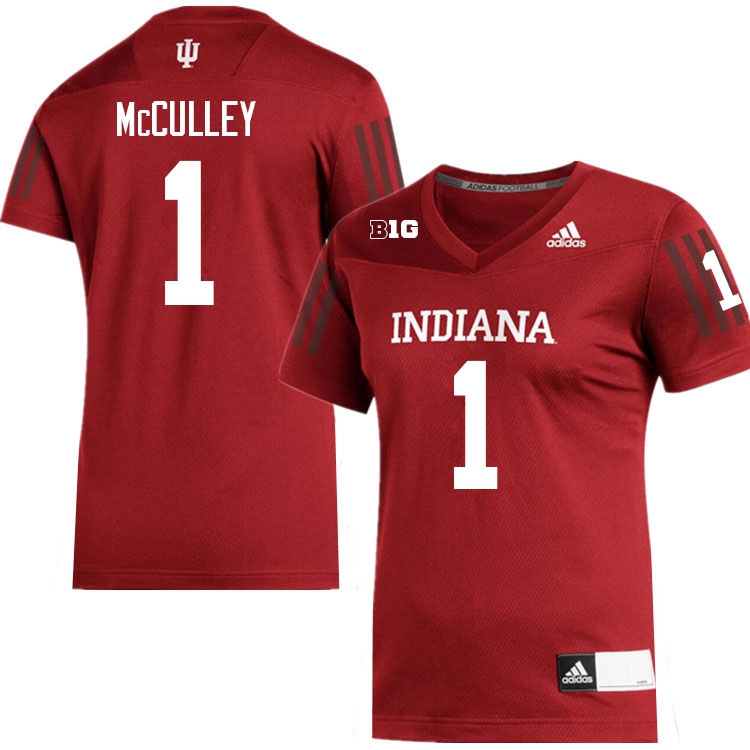 Men #1 Donaven McCulley Indiana Hoosiers College Football Jerseys Sale-Crimson
